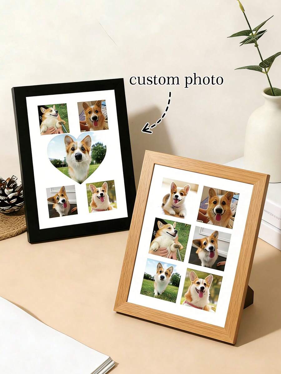 Customized Pet Photo Frame - Personalized Dog Photo Display Holder, Customized Pet Gift, Ideal For Pet Lovers' Collage, Birthday/Anniversary, Perfect Gift For Dog Lovers & Pet Memorial Home Decor