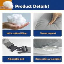 SOUNDANCE Gaming Pillow Reading Pillow For Lap, Arm Support Elbow Rest For Bed Sofa, Ergonomic U-Shaped Design With Equipment Support, Reduces Arm Fatigue During Gaming, Reading, WorFKing, Crocheting - 灰色的 - 查看 6