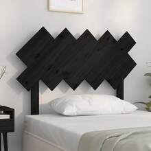 vidaXL Tête de lit Noir 104x3x80,5 cm Bois massif de pin - Noir - Voir 1
