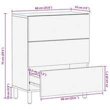 Credenza vidaXL nera 60x33x75 cm in legno ingegnerizzato - nero - Visualizzare 11