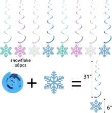 Winter Frozen Birthday Party Drations For Boys Girls, Pre-Strung Blue-Purple Happy Birthday Banner With Honeycomb Balls, Snowflake Hanging Swirls Streamers, Circle Do Garland, Triangle Pennant - abricot - Voir 5