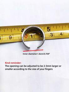 RMNL 1pc Vintage Royal Style Thumb Knitted Multi-Layer Open Ring Thick Adjustable Rugged Bohemian Elegant Women's Jewelry Gift For Her All Seasons - Multicolor - View 8