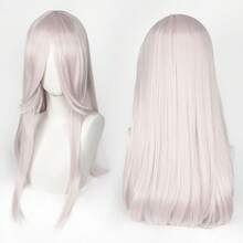 40英寸短款合成假发，带刘海，男女通用，适合男士佩戴，层次感直发，无胶耐热纤维，高密度，外观自然