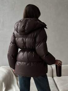 Women Sports Winter Coats - Brown - View 3