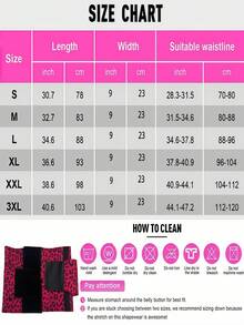 1pc Women's Leopard Print Waist Trainer, High Compression Adjustable Waist Cincher, Shapewear, Tummy Control Belt, 3-Layer Wrap, Corset, Suitable For Various Occasions, Gym - Hot Pink - View 7