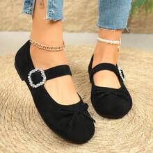 French Bow Ballet Shoes, Mary Jane Shoes, Versatile Commuter Slip-On Shoes For Women - Black - View 1