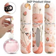 1pc Perfume Sample Bottles With Flowers And Butterfly Pattern On The Bottom, Reusable Delicate Water Mist Spray Bottle, Travel Perfume Spray Bottle, Multiple Patterns To Choose From, Birthday Gifts For Family And Friends, Holiday Gifts, Suitable For Travel Portable 5ml - X-AYPK-07 - 查看 1