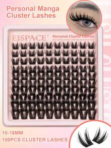 100pcs/Pack Cartoon Style False Eyelashes, Delicate & Lightweight, 10-18mm Length, Natural & Thick, DIY Individual Lashes, Soft & Thin Lash Stems, Easy Home Application, Gift For Women & Girls - D - 查看 2