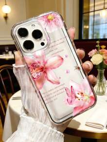 Flower Lily Print Transparent Phone Case Compatible With IPhone 7P, XR, 11, 12, 13, 14, 15, 16 Pro Max, 17 Pro Max, 17 Pro, Air 17, S22, S23, S24, S25 Ultra, A13, A14, A15, A16, A53, A54, A55 And More - Multicolor - View 1