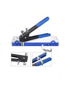 Blindnietmuttern-Set Nietwerkzeug Nietmutterpistole Gewindehülsen-Handnieter mit 86 Stücke metrischem Blindnietmuttern-Sortiment M3 M4 M5 M6 M8 - Blau - Übersicht 7