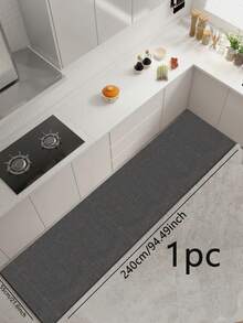 1pc Silica Gel Kitchen Mat, Pure Linen Woven Texture, Fabric Surface, Sponge Absorbent Middle Layer, Rubber Bottom, Easy To Clean, Suitable For Kitchen, Bathroom, Entryway, Laundry Room, Bedroom, Living Room, Approx. 3.5mm Thick, Can Be Trimmed To Size - Multicolor - View 11