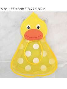 1pc Cute Animal Design Fabric Wall Hanging Storage Bag With Suction Cups For Bathroom Water Toy Organizer Bathing Supplies Basket - Multicolor - View 6