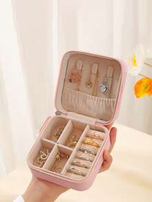 1pc Large Capacity Jewelry Storage Box, Made Of PU Leather, Drawer Style With Lock Design, Multiple Styles Available, Suitable For Necklaces, Earrings, Bracelets, Rings, Watches And Other Jewelry Accessories. Ideal Gift For Holidays. Women's Organizer Box, Essential For Travel And Dorm Room Storage. - Multicolor - View 20