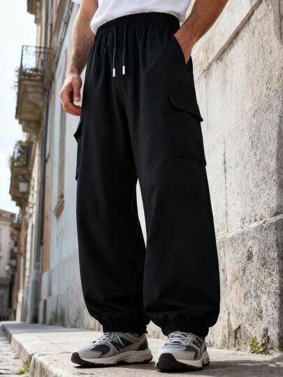 Multi-Pocket Design Men's All-Season Cargo Pants, Suitable For Commuting, Casual Wear And Various Occasions