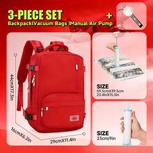 Ba lô xách tay Wizz Air Ryanair 40x20x30cm - Ngăn đựng laptop 14", bao gồm túi nén chân không và bộ bơm tay, ngăn đựng giày, thích hợp cho các chuyến đi ngắn, hành lý xách tay, đồ dùng du lịch nhỏ gọn. - Nhiều màu - Xem 12