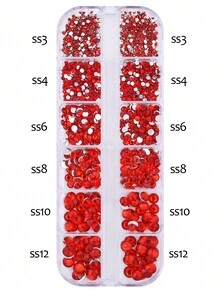 12 ô đính đá lấp lánh màu đỏ dùng trang trí móng tay, phụ kiện móng tay lấp lánh cho ngày Valentine, 6 kích cỡ, mặt phẳng màu đỏ, trang sức móng tay cho năm mới, ngày lễ, đá quý lấp lánh, đồ dùng làm móng tự chế, dụng cụ làm móng tại salon. - Đỏ - Xem 5