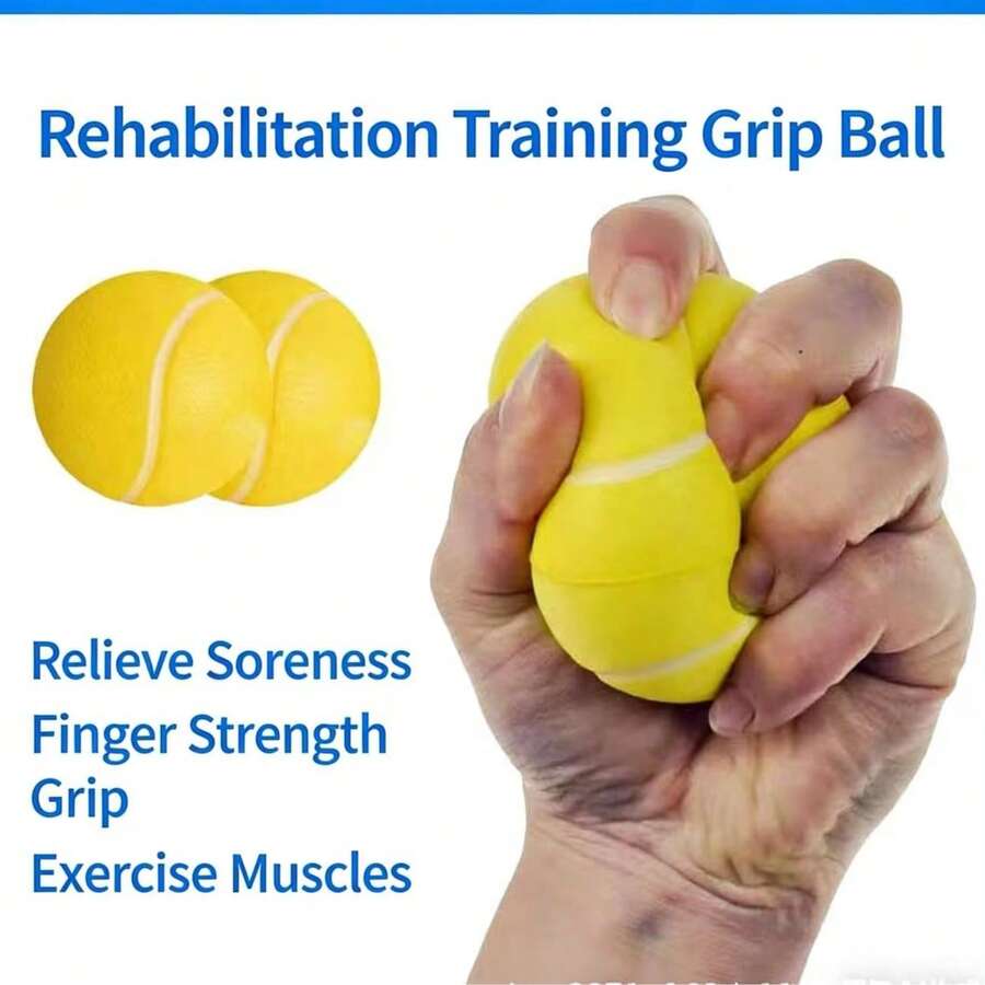 健身握力球、握力训练球、手指力量训练器材、握力康复球 - 黃色 - 查看 1