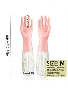 Daisy Pattern PVC Cuff Household Anti-Slip Gloves