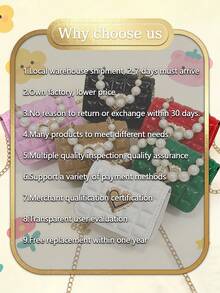 Baby Purse For Toddlers, Girls Purses For Kids , Genuine Pearls & Chain Mini Purse For Little Girls - Ultimate Princess Birthday Gift, Flower Girl Accessory, Photoshoot Prop, Party Bag For Kids - Toddler Dress-Up, Tea Party, Easter Basket - Cute, Elegant, Durable &  Children's Fashion Bag - 彩色 - 查看 3