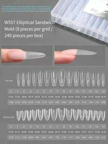 60pcs Nail Extension Mold, Sandwich-Style Double-Layer Extension Mold, 30pcs Upper Mold + 30pcs Lower Mold, 15 Sizes, Suitable For Acrylic Nails, Gel Nails, Nail Stickers, With Guiding Lines, For Extending Gel Nails - Multicolor - View 8