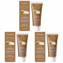 ROZINO Hair Removal Cream With Nourishing Coconut Oil - Gentle, Effective Face & Body Hair Remover For Men And Women - Smooth Texture Formula For Easy Application On Legs, Underarms, Chest & Hands - Refreshing, Non-Irritating Hair Removal Treatment, 100g/3.527oz - F-097*3 - 查看 1