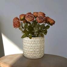 Hộp đựng dụng cụ nhà bếp bằng gốm sứ cổ điển - Hộp đựng thìa, dĩa và đũa dập nổi với họa tiết hoa trang nhã, trang trí phòng khách, lối vào, bàn ăn theo phong cách Ins, hộp đựng đồ dùng nhà bếp bằng gốm sứ, thích hợp làm quà tặng ngày Valentine. - Nhiều màu - Xem 4