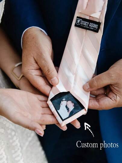 Anpassad slipsklämma med foto (liten, mellan, stor) | Brudens far | Brudgummens present | Slips | Jubileum | Brudgummens far | Pappas bröllopspresentklämma | Fotoklämma för bröllopsslips | Tvättbar | Bröllopssäsong