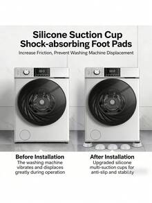 4pcs Shock-Absorbing Washing Machine Mat, Non-Slip, Anti-Running, Height-Increasing, Quiet, Shock-Absorbing, And Wear-Resistant Washing Machine Mat, Suitable For Washing Machine Shock Absorption And Furniture Heightening Pads - Multicolor - View 6