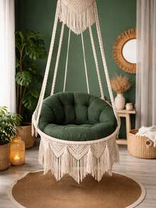 Luxury Macrame Swing Cushion Set (Cushions Only) – 2 Pieces In Der Turkei - Green - View 1
