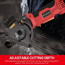 Mini sierra circular eléctrica compacta de 580 W, 4,8 A y 3700 RPM con cable de 4 A, guía láser, regla de escala, puerto de vacío y 3 hojas para cortar madera, azulejos, plástico y metal blando. - Tipo de Enchufe A USA (110-127V) - Ver 2