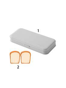 极简多功能文具套装(1个极简铅笔盒+2个面包形橡皮擦),防水防尘隔层设计,创意文具,米色胶水笔盒 - 套裝 - 查看 14