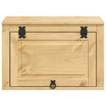 vidaXL Armario con almacenamiento Miel 60 x 32 x 40 cm Pin sólido - Marrón - Ver 6