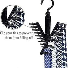 Organizador de corbatas, 20 filas giran para abrir / cerrar la rejilla para corbatas, colgador de bufandas giratorias de 360 grados, para almacenamiento de corbatas, bufandas, cinturones y accesorio - como se muestra en la figura - Ver 4