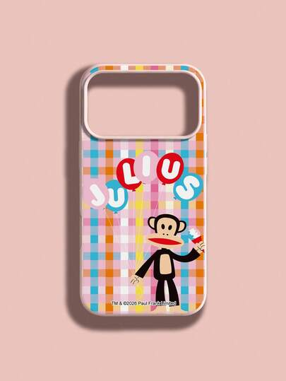  Paul Frank Licensed Silicone Phone Case, Full Body Shockproof Camera Protection, Monkey Balloon Pattern, New Design Compatible With IPhone 13/14/15/16/17 Pro Max