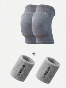 1 Set Of Elastic, Breathable & Thick Foam Elbow, Knee And Wrist Pads, Suitable For Roller Skating, Ice Hockey, Volleyball And Other Sports, Providing Impact Protection