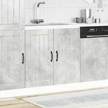 vidaXL Mueble bajo lavabo Lucca gris béton madera ingeniería - Gris - Ver 2