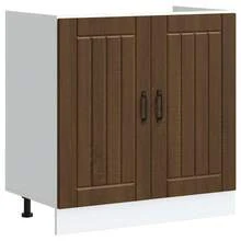 vidaXL Móvel de base de lavabo Lucca chêne marron bois d'ingénierie - Castanho - Ver 1