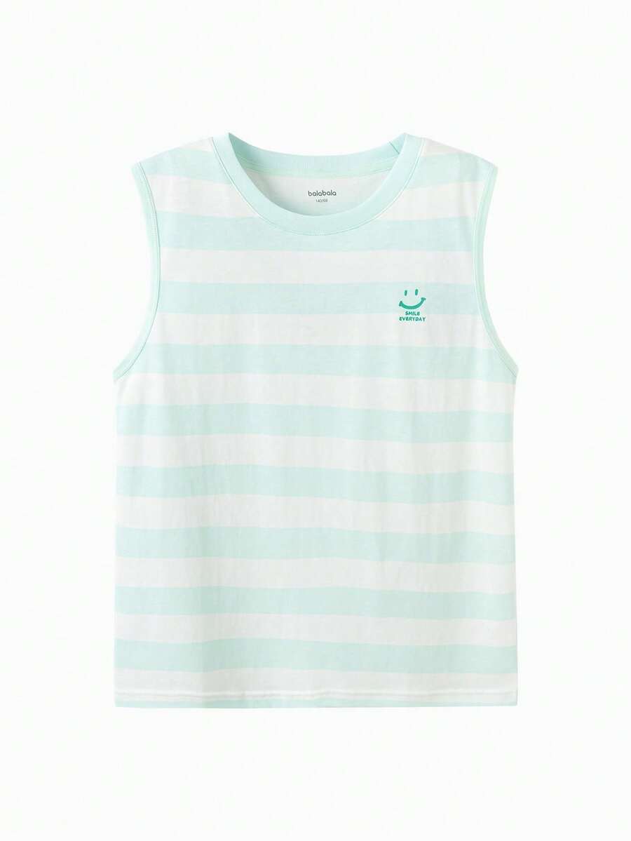Balabala Unisex Sleeveless Top, Cool & Quick-Dry Fabric, Soft Touch Comfort, Summer Tank Top - White Green Tone - View 1