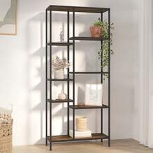 vidaXL Tavolino da lettura 80x30x180 cm Acciaio e legno d'ingegneria - Castano - Visualizzare 1