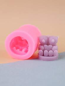 1个情人节泰迪熊拥抱心形硅胶蜡烛模具 - C-粉紅色 - 查看 2