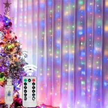 USB Powered Curtain Lights, 8 Modes Remote Control Fairy Lights, Suitable For Bedroom, Valentine's Day, Christmas, Wedding, New Year Home Decor, Holiday Lighting String, Party Decoration - USB Curtain Light - View 8