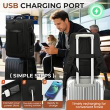 EZUOLA 43*30*20 轻便大容量旅行背包，多种颜色可选，附赠鞋袋，可容纳 15.6 英寸笔记本电脑，设有笔记本电脑隔层、个人物品口袋，符合航空标准，可作健身背包、机场友好型轻便背包、多功能大容量旅行背包、轻便笔记本电脑背包、时尚旅行通勤包、符合航空标准的笔记本电脑和书包 - 黑色 - 查看 9