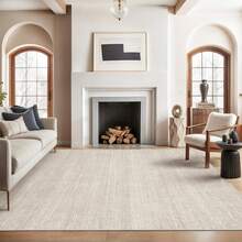 Washable Rugs 8x10 - Stain Resistant 8x10 Area Rugs For Living Room, Non Slip Backing Printed Large Area Rugs For Bedroom, Folable Machine Washable Area Rug (8'x10', Beige) - 彩色 - 查看 2