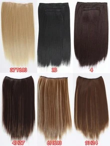 四件套合成纤维夹式接发，14英寸，直发接发，带BB夹，隐形无痕，专为女性设计。 - 彩色 - 查看 9