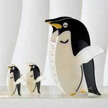 3件套女士可爱动物元素仿企鹅发夹，迷你款和大号款，马尾辫发圈，发饰，适合日常佩戴，波西米亚风，可爱派对女士发爪，优雅发夹 - 彩色 - 查看 14