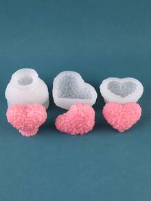 1 st hjärtformad silikonform för ljus, alla hjärtans dag - A-vit - Visa 2