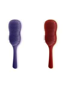 1pc Women's Banana Leaf Detangling Comb, Suitable For Long Hair, Massage Scalp, Home & Outdoor Use - Multicolor - View 11