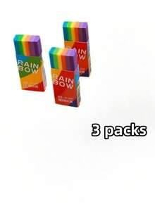 渐变彩虹橡皮擦，学生专用橡皮擦，擦拭效果极佳，有多种尺寸可供选择，是幼儿园/学校的完美奖励礼物。