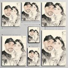 1幅定制2D平面框帆布墙画，趣味卡通肖像画，夸张滑稽的动漫人物肖像墙饰，情侣、朋友、家人、宠物、办公室和家居装饰的理想礼物 - 彩色 - 查看 6