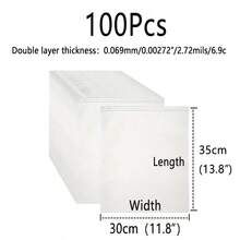 100个透明塑料服装包装袋，带哑光拉链，适用于清洁和运输T恤、衬衫、文件、毛巾、袜子、玩具、鞋子等物品，实用旅行袋，双层厚度0.069毫米（2.72密耳），50个/包，可重复密封和清洗的收纳袋 - 快速、轻便、多用途的衣物、T恤、裤子收纳袋，防水衣物整理袋，衣物收纳袋，衣物袋打包袋，旅行必备，旅行收纳袋 - 無色 - 查看 12